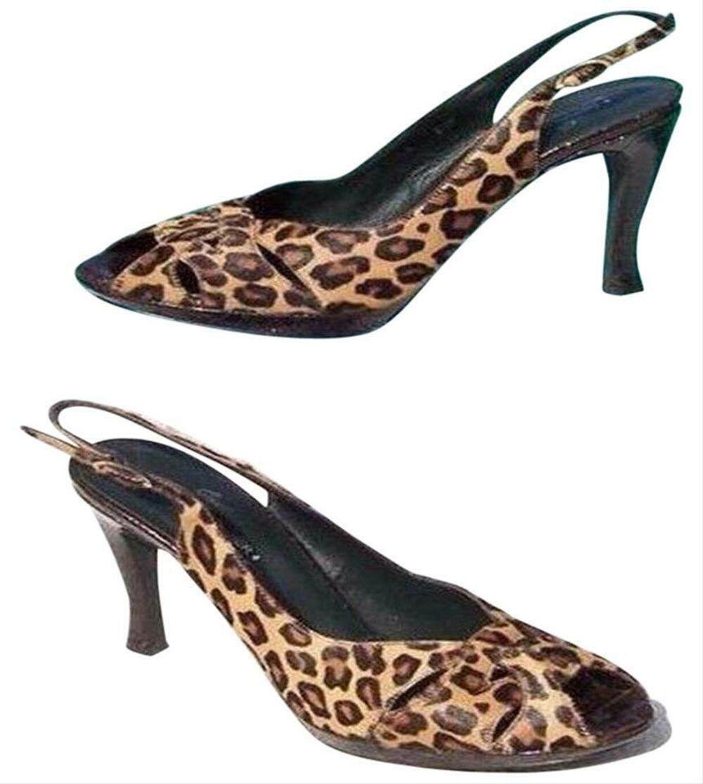 Donald Pliner Brown Gator Leather Hair Calf Shoe Peep Toe Platform NWT $395 7.5